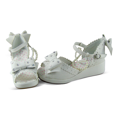 Matte white & 5cm heel + 2cm platform