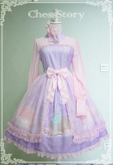 Chess Story -Peachblossom and Snow- Hanfu Style Long Sleeves Lolita One Piece Dress