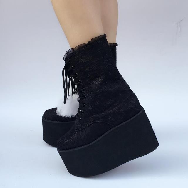 Black Lace & 9cm heel + 7cm platform
