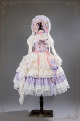 HinanaQueena -Princess's Pink and Purple Dream- Vintage Classic Lolita Top Wear and Skirt Set